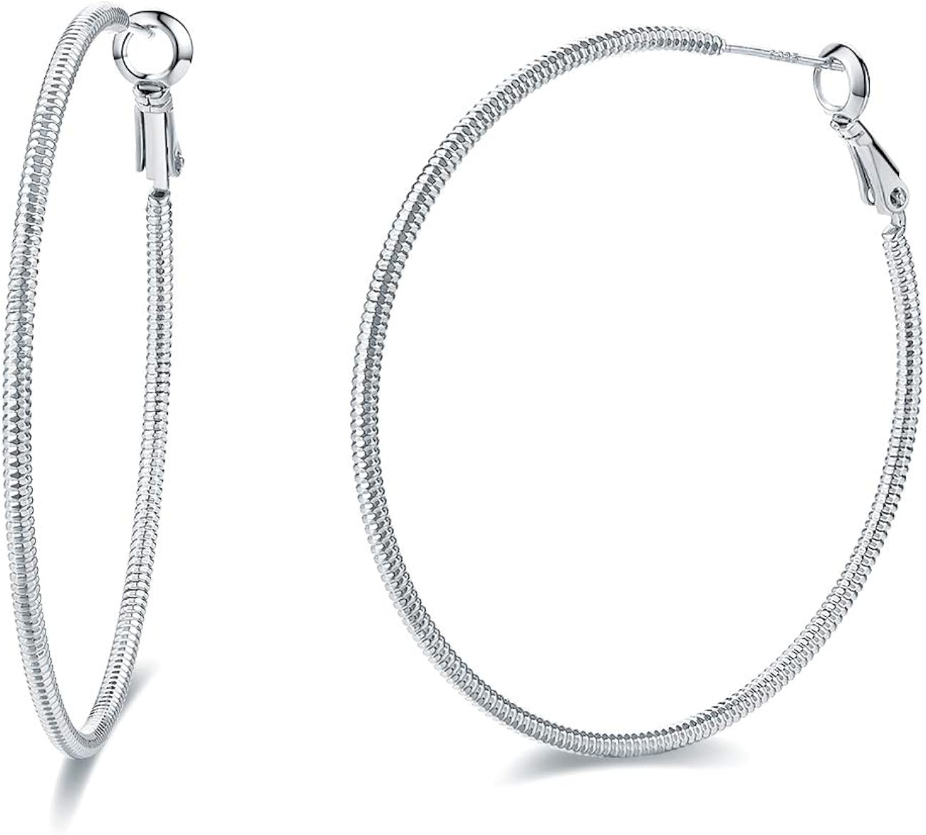 Amazon.com: Sterling Silver Hoop Earrings Round Circle Lighweight 40mm