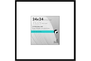 Americanflat 24x24 Picture Frame with Polished Plexiglass - Use as 12x12 Frame with Mat or Display 24x24 Photo Without Mat - 