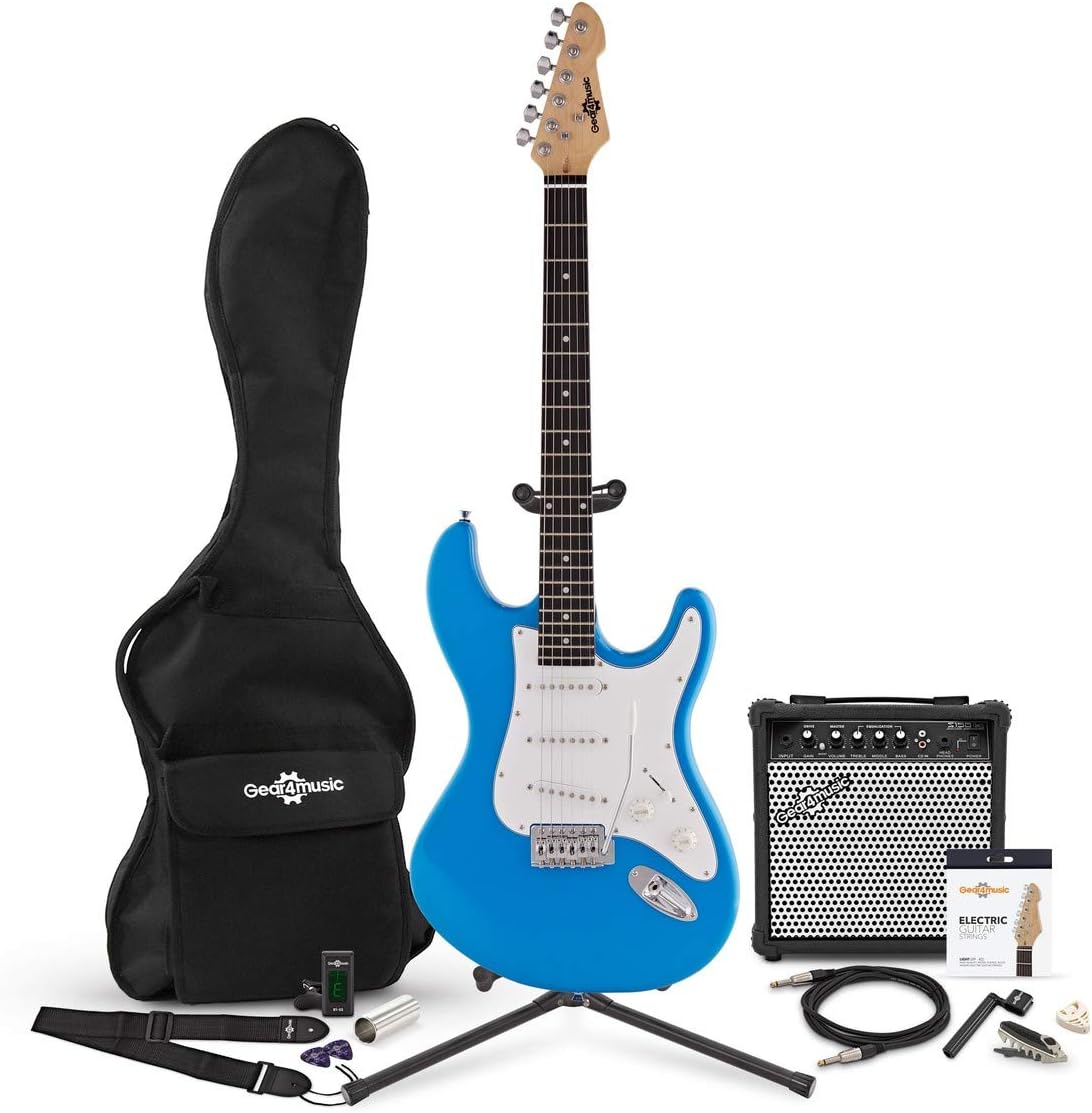 LA Electric Guitar + 15W Complete Pack, Blue Amazon.co.uk Musical