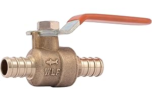 SharkBite 1/2 Inch Crimp Ball Valve, Brass Plumbing Fitting, PEX Pipe, PE-RT, 22461LFA