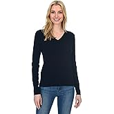 State Fusio Classic V-Neck Sweater Cashmere Wool Long Sleeve Fashion Pullover for Women