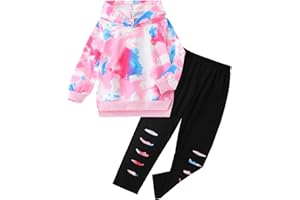 Malerotpc Kid Girls Clothes - Girls Outfits Tie Dye Tops and Leggings Pants 2 Piece Spring Clothes Set