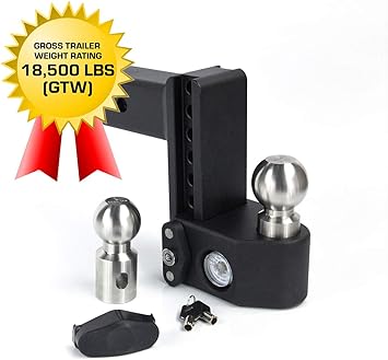 Amazon.com: Weigh Safe SWS6-2.5 6" Drop Hitch, 2.5" Receiver 18,500 LBS GTW  - Adjustable Steel Trailer Hitch Ball Mount w/Built-in Scale 2 Stainless  Steel Tow Balls, Keyed Lock, Lifetime Gauge Warranty: Automotive