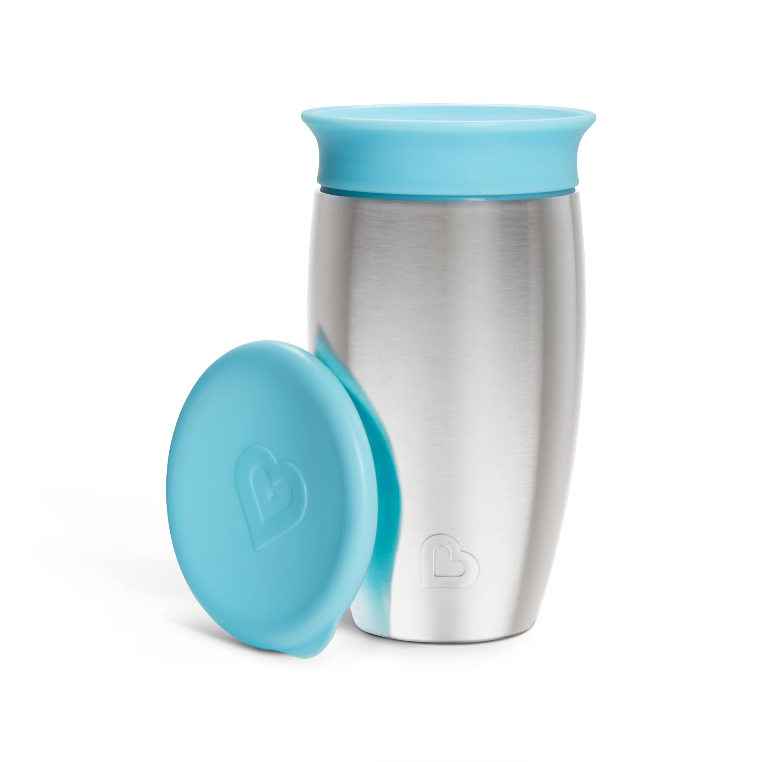 Munchkin Miracle 360 Cups, Stainless Steel Toddler Cup, BPA Free Baby & Toddler Sippy Cup, Non Spill Cup, Dishwasher Safe Baby Cup, Leakproof Childrens Cups, 12+ Months - 10oz/296ml, Blue