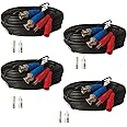 Yuarisx 4 Pack 50ft All-in-One Video Power Cables, Security Camera Cable BNC Extension Surveillance Wire Cord for CCTV Securi