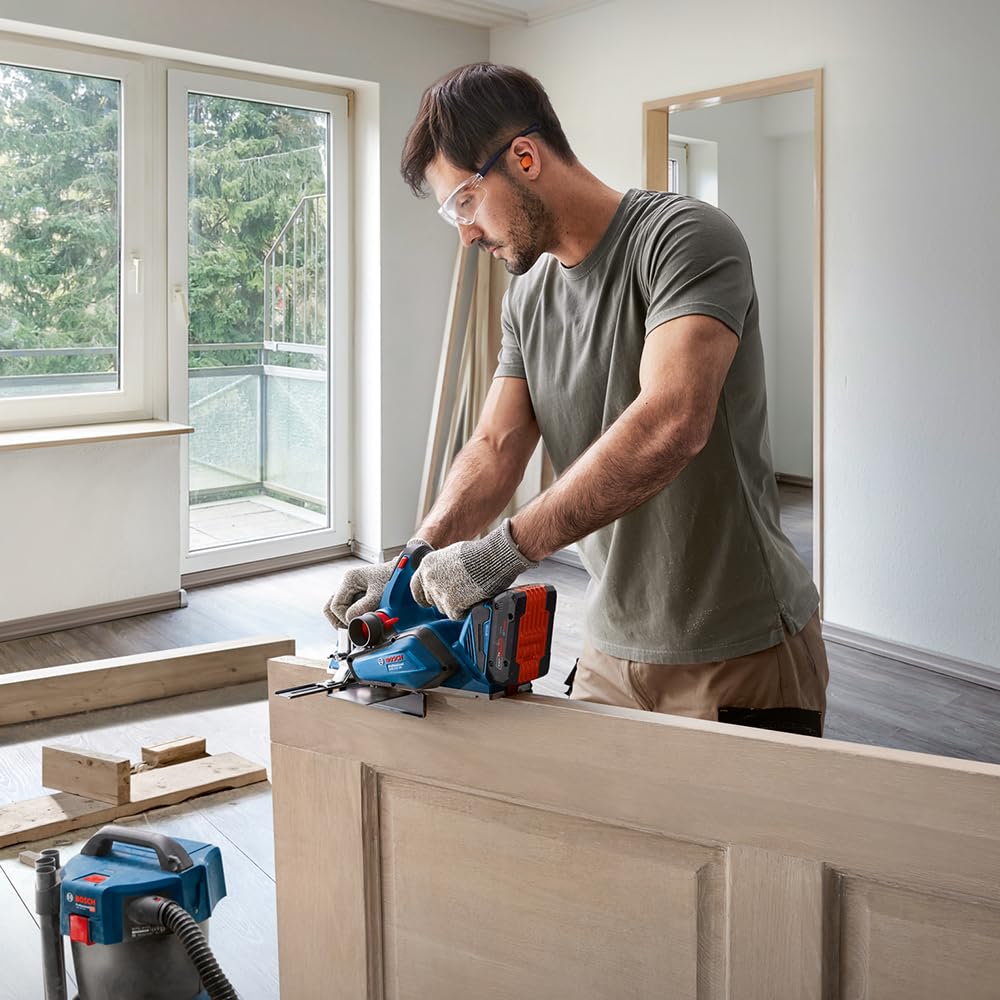 Bosch Professional 18V System Akku Hobel GHO 18V-26 (bürstenloser Motor, inkl. Staubbeutel, Parallelanschlag, 1x Wood Razor Wendemesser, L-BOXX, ohne Akku/ Ladegerät) 4