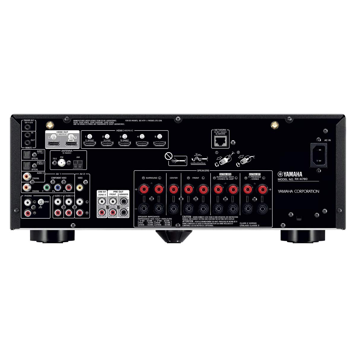 Yamaha AVENTAGE RX-A780 7.2-ch 4K Ultra HD AV Receiver with HDR Dolby Vision Dolby Atmos Wi-Fi Phono YPAO and MusicCast. Works with Alexa.