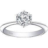Blongme Moissanite Engagement Rings for Women Wedding Band Ring 925 Sterling Silver Round Solitaire Size 4-13