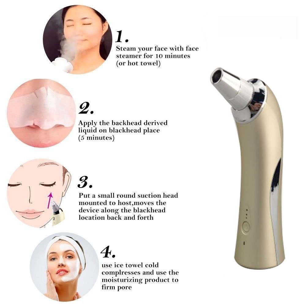 Vinmax Blackhead Suction Remover Portable Skin Peeling Pores Cleaning Blackheads Acne Remover Beauty Machine - Diamond Microdermabrasion Lift Skin Care Device