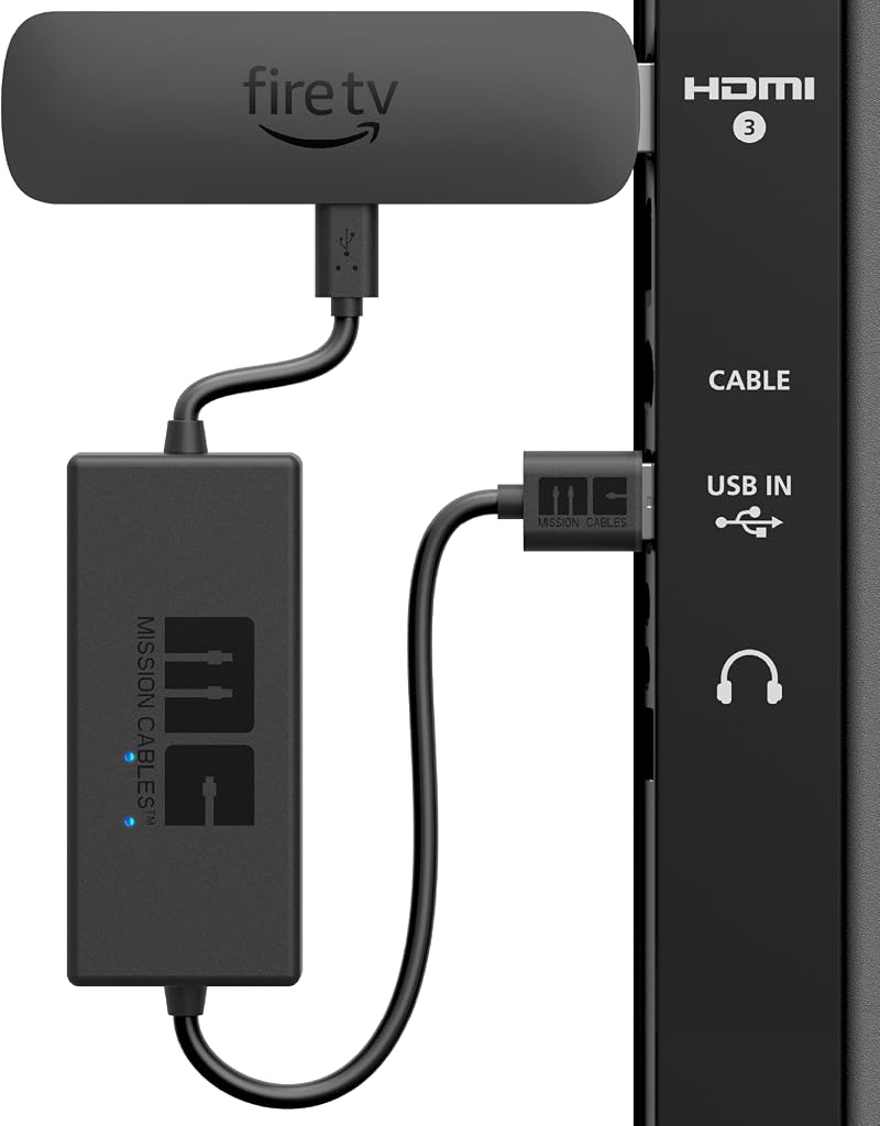 Mission USB Power Cable for Fire TV Eliminate AC Adapter Needed