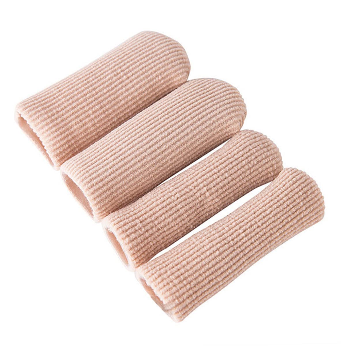 GOOHOCHY 4pcs Gel Toe separators Pinky Toe Protectors Silicone Cover Nylon Toe Thumb Cover Sleeves Toe Sleeve Protectors Toe caps Big Toe Protectors Silicone Gel Closed Hood
