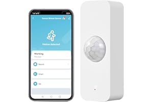 ZECAMIN WiFi Motion Sensor, Smart Motion Detector for Home Security, Wireless Motion Sensor App Remote Monitor, Voice Command Compatible with Alexa. 1 Pack