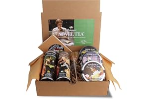 Noveltea Literary Tea Gift Set by La Tea Dah, 5 Gourmet Teas in Classic Romance Novel Tea Tins, Jane Austen Gifts, Stocking Stuffers, Gifts for Book Lovers and Book Clubs