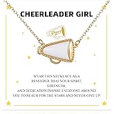 Cheer Necklace, Cheer Gifts for Girls with Gift Box & Message Card, Cheer Necklace for Girls for Christmas, Birthday, Graduation & Cheer Competitions, Cheerleading Gifts for Cheerleaders & Coaches