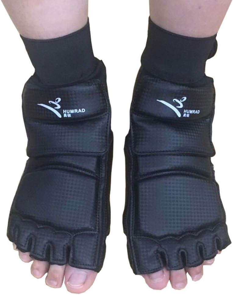 Wonzone Taekwondo Training Boxing Foot Gear Martial Arts Protector Sparring Gear Muay Thai Kung Fu Tae Kwon Do Feet Protector TKD Foot Gear Support for Men Women Kids Black : Sports & Outdoors