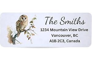 Set of 150 Self Adhesive Owl Return Address Labels, Water Colour Design, Recycled Paper Labels, Labels for Postage (Owl Desig