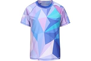 Lollisy Girls Rash Guard Swimsuits Short Sleeve Swim Shirt for Kids Girls One Piece Bathing Suit Swimwear 7-16 Years