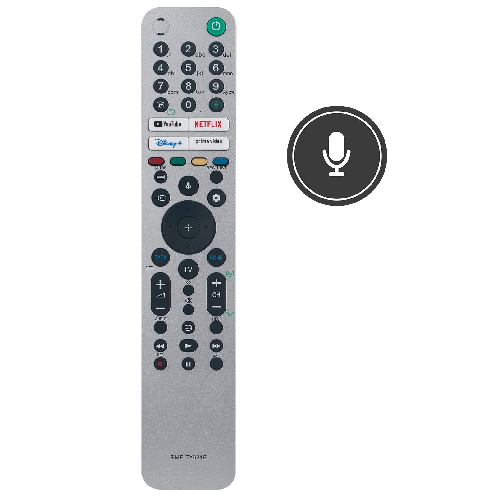 VINABTY RMF-TX621E RMFTX621E Voice Search Remote Control fit for Sony TV A80J A84J A90J W800 X75 X75A X80AJ X80J X81J X85J X86J X89J X90J X91J X92 X94J X95J Z9J Z9J 100994911 1-009-949-11