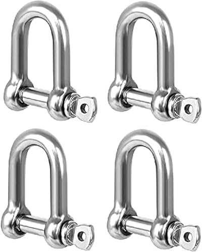 TERF M8 Heavy Duty D-Shackle Steel 8mm Pack of 4 Silver