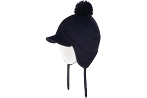 LLmoway Toddler Fleece Beanie Winter Hat with Ear Flaps Baby Knit Hat with Visor