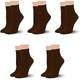 SERISIMPLE Women Thin Viscose Bamboo Above Ankle Sock Breathable Lightweight Classic Crew Casual Mesh Socks 5 Pairs