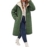 NRZD Women's Winter Coats Plus Size Reversible Fleece Jackets Hooded Lightweight Oversized Long Down Coat for Commute Travel