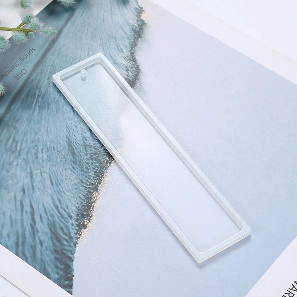WXLAA Bookmark Resin Molds Clear Rectangle Silicone Molds with Hole DIY Epoxy Casting Pendant Craft Making Tool Molds(2 PCS)