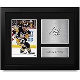 HWC Trading Sidney Crosby Pittsburgh Penguins Gifts Printed Signed Autograph Picture for Ice Hockey Fans - US Letter Framed