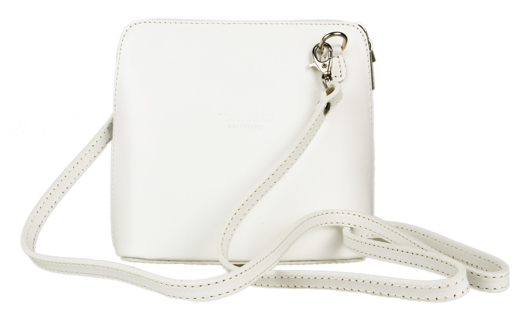 Girly Handbags Womens Genuine Leather Rigid Cross Body Shoulder Bag Real Italian (White) — image 1