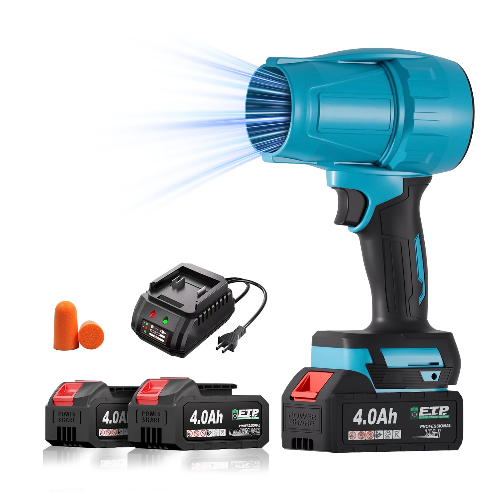 View 1 of ***MISSING PARTS***
Leaf Blower Cordless with 2 Battery,2 X 4.0Ah,Portable Brushless Motor Electric Leaf Blower for Lawn Care,Dust Cleaner Handheld Blowers for Patio,Blowing Leaves