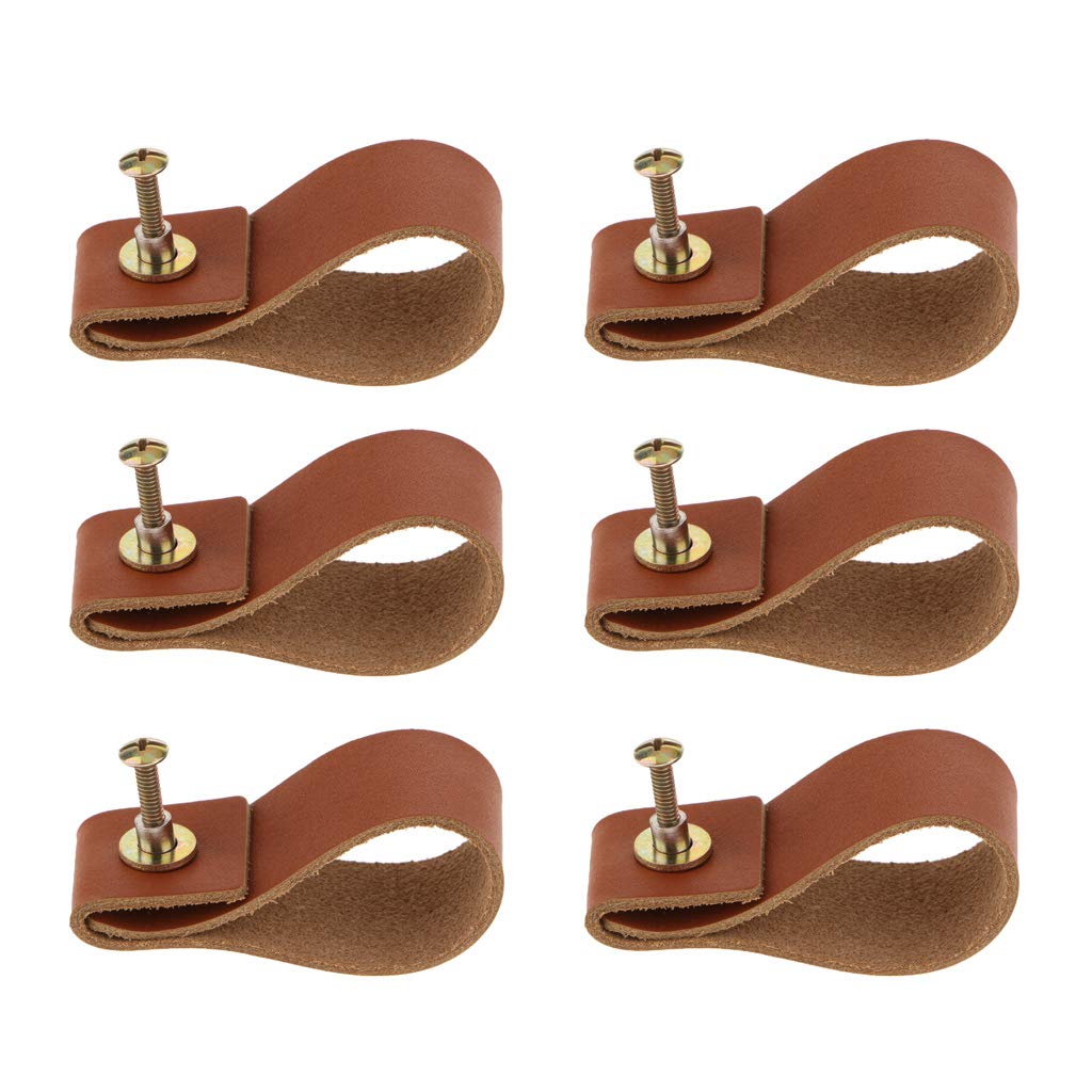 Sm Sunnimix 6pcs Door Handles Minimalist Leather Cabinet Cupboard