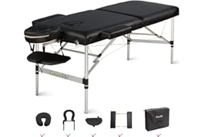 GreenLife® Basic™ Portable 2 Fold 28 Inches Width Aluminum Massage Reiki Facial Table Bed with Free Carrying Bag & Head Rest 