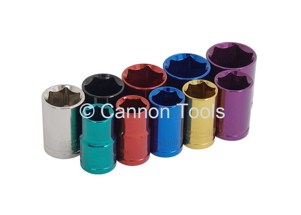 Neilsen CT0909-10pc Wall Drive Socket Set 1/2in Drive | Sizes:13–24mm | Comes with Socket Rail | Ideal for Automotive, Mechanical and Workshop Use