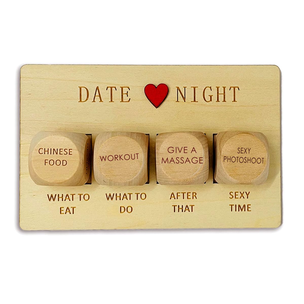 exciting Lives Date Night Dice Set - Love Dice - for Couple, Anniversary, Valentines Day, Gift for Him, Her, Husband, Wife, Boyfriend, Girlfriend - Couple Love Dice - Wooden Dice Set