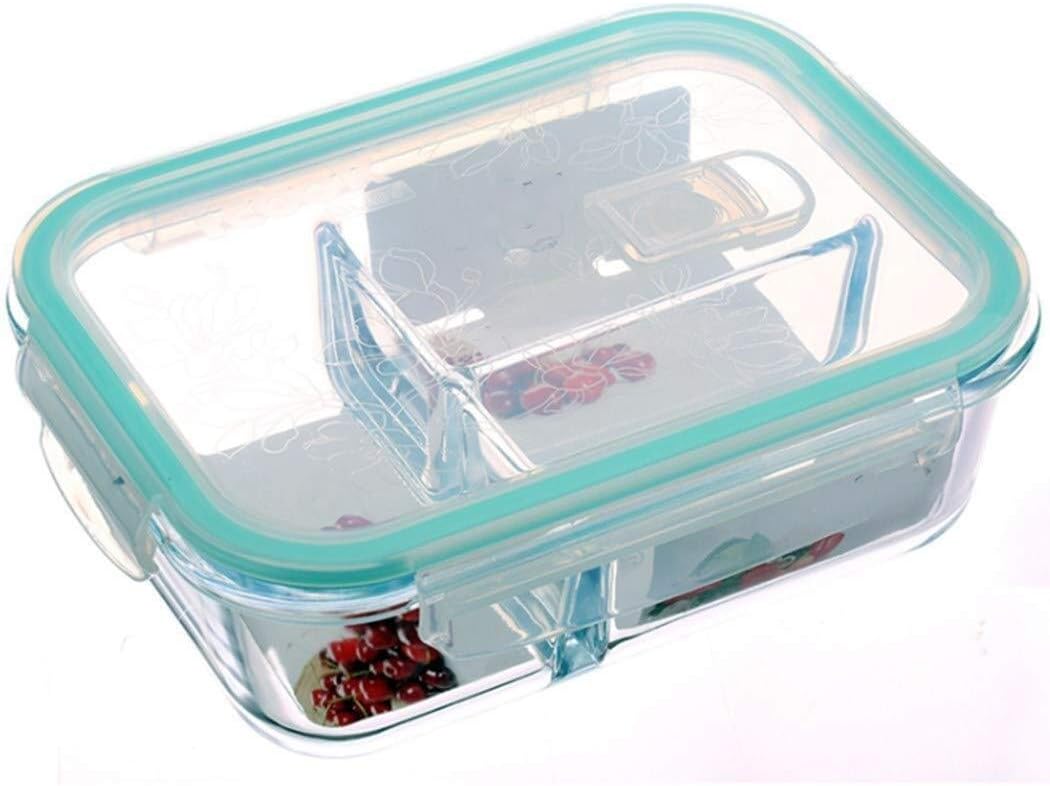 Lunch Box Bowlportable Microwave Leakproof Glass Bento Box, Transparent