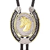 HUABOLA CALYN Bolo Tie for Men- Western Cowboy Native American Golden Horse Bolo Tie