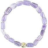 GEMSPLACE Amethyst Tumbel Elastic Stretch Bracelet, Natural Beads, Chakra Healing Jewelry for Men & Women, Adjustable Bracelet, Bracelet Stone Size 21x30mm Approx Weight 27 to 35 carat Approx.