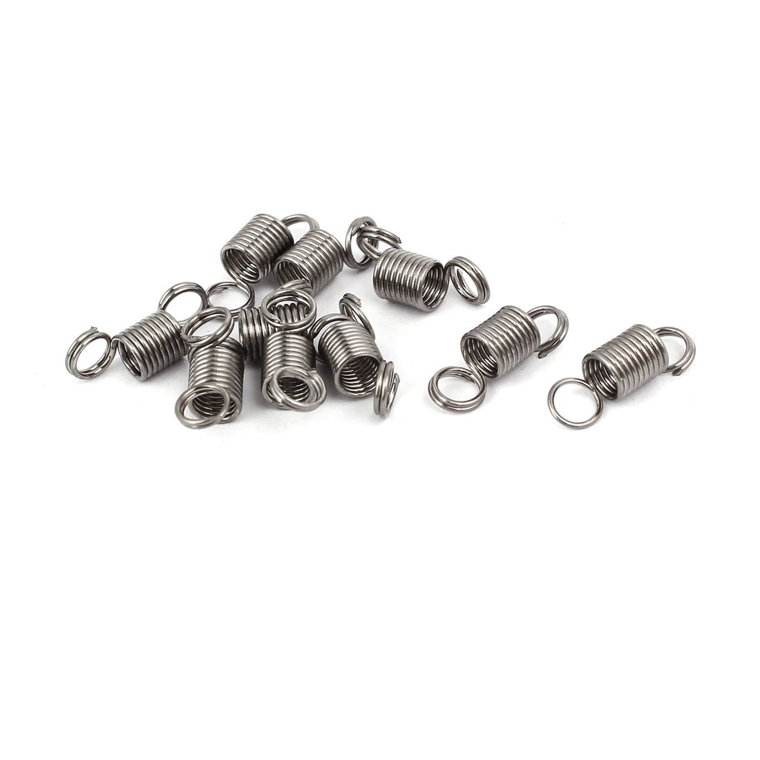 Sourcingmap 0.6mmx5mmx15mm 304 Stainless Steel Tension Springs Silver Tone 10pcs