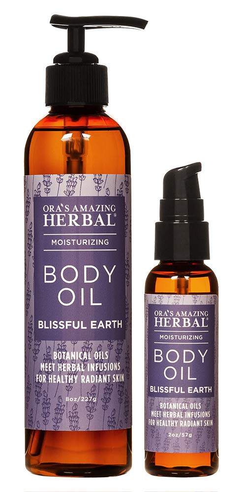 Body Oil for Women, After Shower Body Oil, and Bath Oil For Relaxation, Grapeseed Oil For Skin, Blissful Earth Essential Oil Scent with Lavender Vetiver and Clary Sage, Skin Care Oil, Ora's Amazing Herbal : Beauty