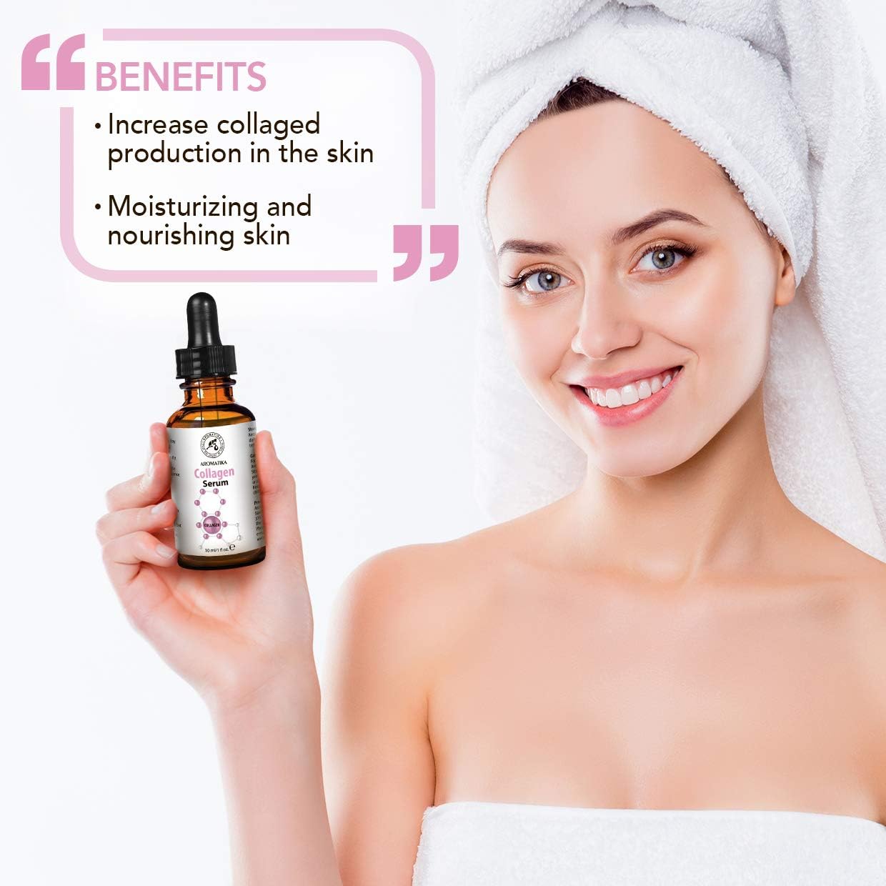 Collagen Face Serum for Face & Skin Care, 30ml Glass Bottle, w/Pure Collagen for All Skin Types, Anti Age Serum - Image 5