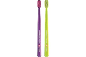 Curaprox CS 5460 Extra-Soft Toothbrushes for Adults, Sensitive-Gum-Safe Ultra-Fine Filaments and Compact, Slightly Angled Toothbrush Head for Improved Tooth and Gum Health, Pack of 2