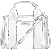 Case-Mate Jelly Stadium Bag for Women - Clear Tote Bag for Stadium Events - Silver Chrome/Clear Mini Purse with Crossbody Strap - Water-Resistant Tote Handbags for Keys, Phone, Wallet & Sunglasses