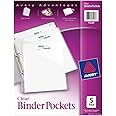 Avery Binder Pockets for 3 Ring Binders, Clear, for 8.5" x 11" Documents, Acid-Free and Archival-Safe, 5 Binder Folders Total (75243)