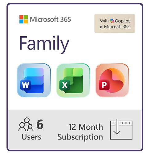 Word Plan Microsoft 365 Family | 12-Month Subscription | Up to 6 People | Premium ...
