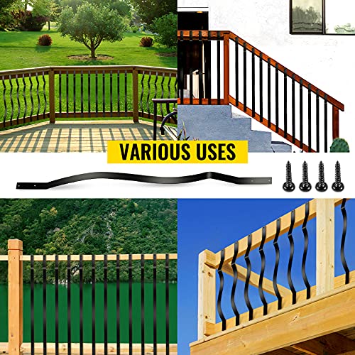 VEVOR Deck Balusters, 51 Pack Metal Deck Spindles, 32.25"x1" Staircase Baluster with Screws