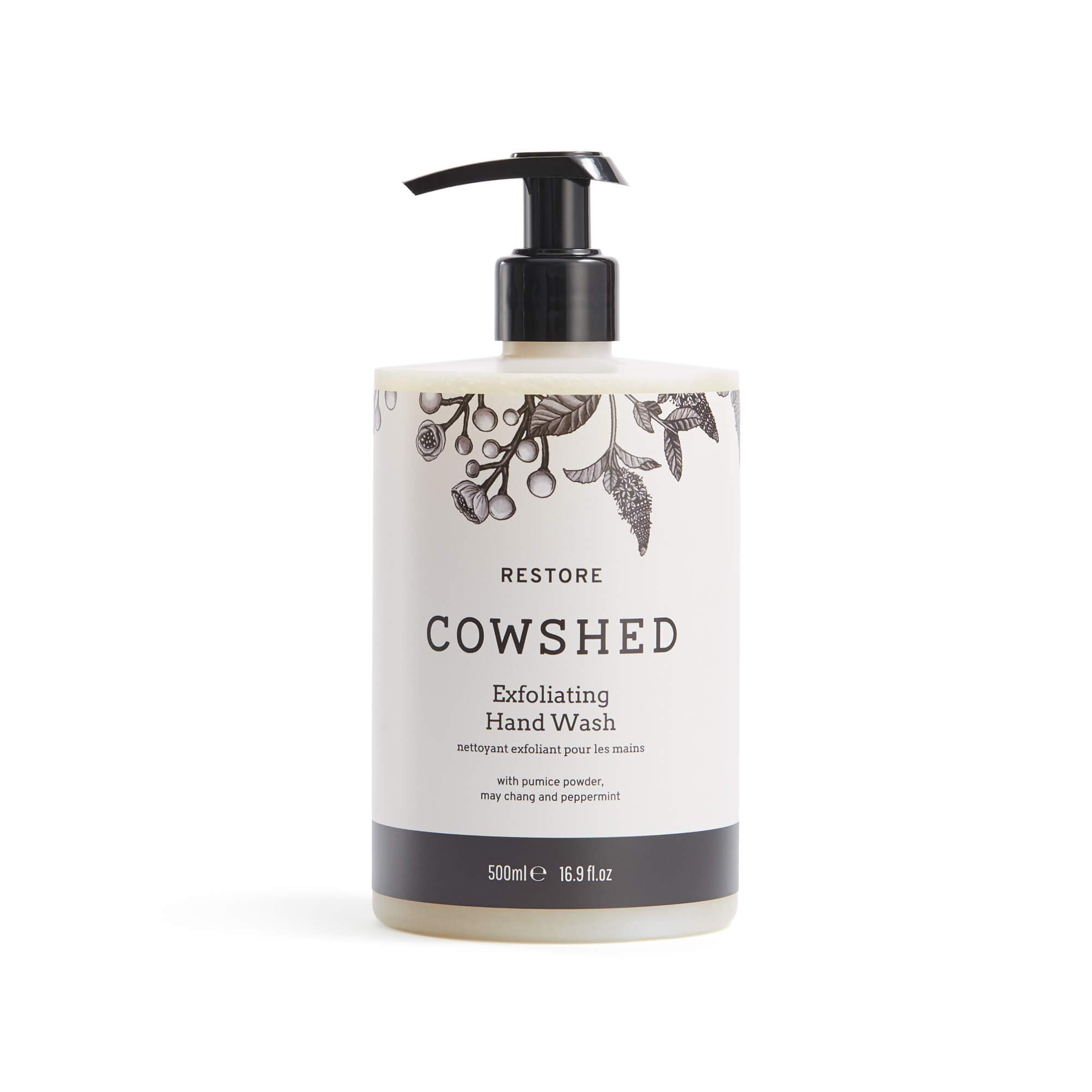 Cowshed Restore Exfoliating Hand Wash 500ml | Sweet Orange, Peppermint & May Chang Natural Hand Soap | Luxury Exfoliating Hand Wash | Vegan & Paraben Free