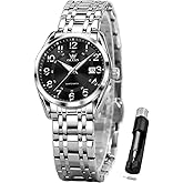 OLEVS Womens Watches Classic Dress Quartz Female Wristwatch Ladies Stainless Steel Waterproof Luminous Date Easy Read Watch for Lady