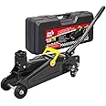 BIG RED Torin Hydraulic Trolly Service/Floor Jack with Blow Mold Carrying Storage Case, 1.5 Ton (3,000 lb) Capacity, Black,AT820014SB-1