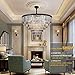 MEELIGHTING 24 Lights Empress Crystal Chandelier Lighting Modern Contemporary Chandeliers Pendant Ceiling Lamp Lights Fixture 7-Tier for Dining Room Living Room Hotel Showroom W39.4