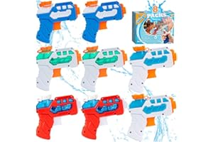 DEKUKAR 8 Pack Water Gun for Kids, Mini Water Pistol for Summer Pool Garden Beach, Water Fight Party Favors Fillers for Boys Girls Outdoor, Squirt Guns Training Toys for Dogs Cats - Gift Package
